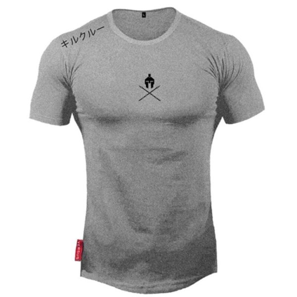 T-shirt de boxe en coton pour homme T-shirt boxe T-shirt art martiaux T-shirt karate Couleur: Gris Taille: L
