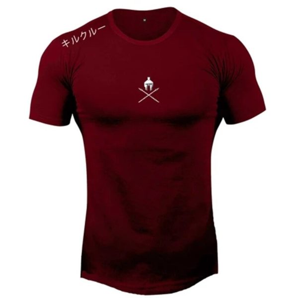 T-shirt de boxe en coton pour homme T-shirt boxe T-shirt art martiaux T-shirt karate Couleur: Rouge Taille: M