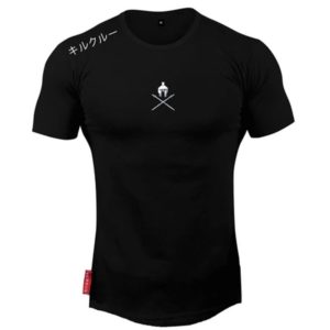 T-shirt de boxe en coton pour homme T-shirt boxe T-shirt art martiaux T-shirt karate Couleur: Noir Taille: M