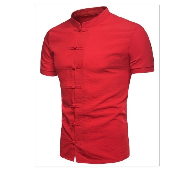 T-shirt décontracté kung fu T-shirt art martiaux T-shirt kung fu Couleur: Red Taille: XL
