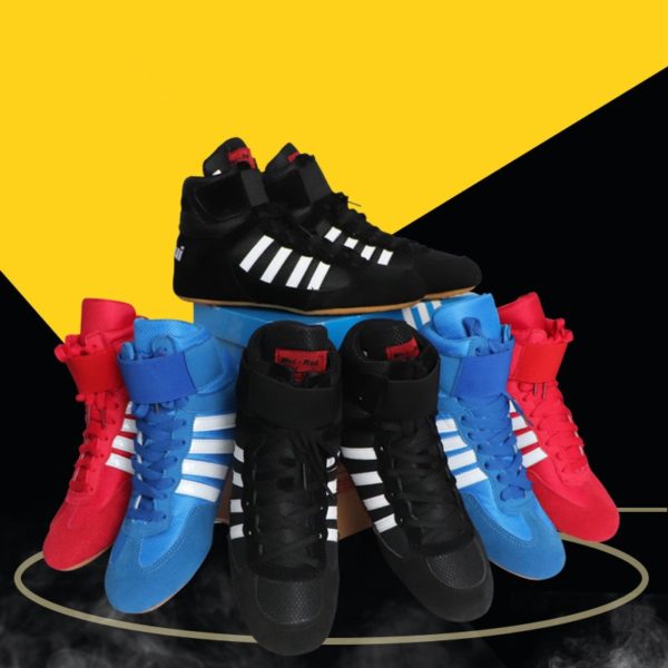 Chaussures de boxe authentiques Chaussure art martiaux Chaussure de boxe a7796c561c033735a2eb6c: Bleu|Noir|Rouge