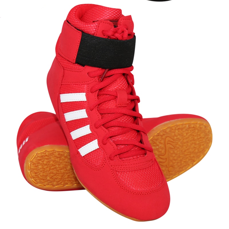 Chaussures de boxe authentiques Chaussure art martiaux Chaussure de boxe Couleur: Rouge Taille: 45