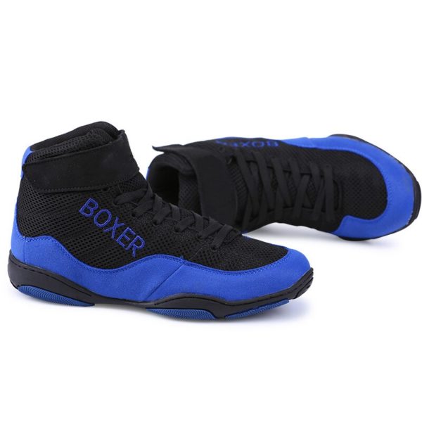 Chaussures de boxe respirantes Chaussure art martiaux Chaussure de boxe a7796c561c033735a2eb6c: Blue|Rouge