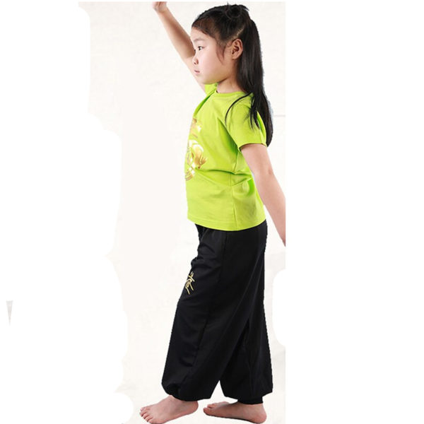 Pantalon d’entraînement Kung fu pour enfants Tenue art martiaux a7796c561c033735a2eb6c: Noir|sambo logo|sambo word