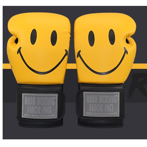 Gants de boxe avec un motif smiley Accessoires boxe Gants de boxe Couleur: Smiley Taille US: 12oz