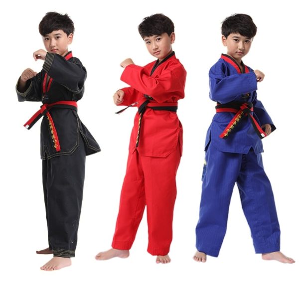 Vêtements de Taekwondo pour adultes et enfants Tenue art martiaux Tenue taekwondo a7796c561c033735a2eb6c: Bleu|Noir|Rouge