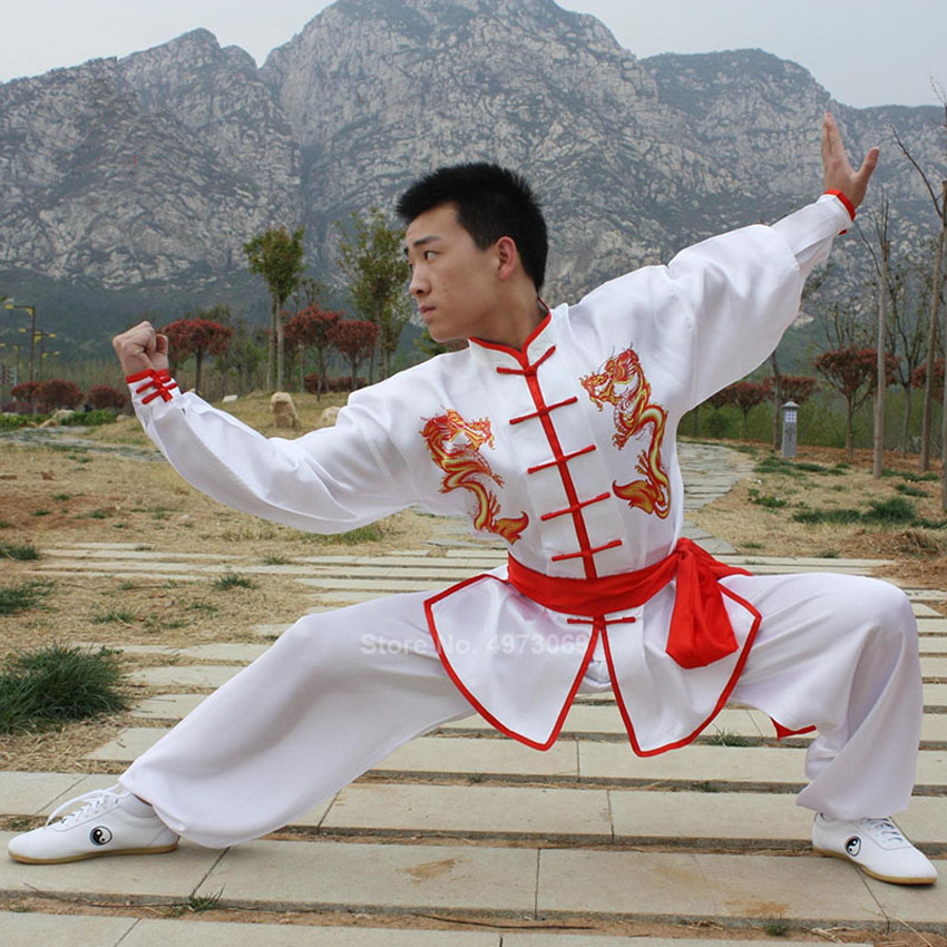 Uniforme Kung fu Tenue art martiaux Tenue kung fu Couleur: Blanc Taille: 130cm