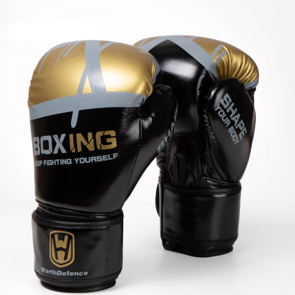 Gants de boxe pour adultes doré Accessoires boxe Gants de boxe a7796c561c033735a2eb6c: Blanc|Noir