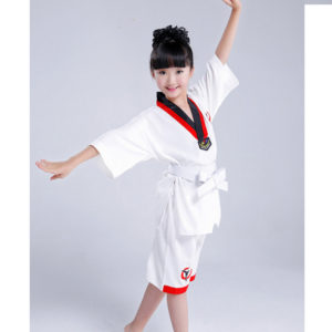 Uniforme de karaté pour enfants manches courtes Tenue art martiaux Tenue karate a7796c561c033735a2eb6c: Blanc