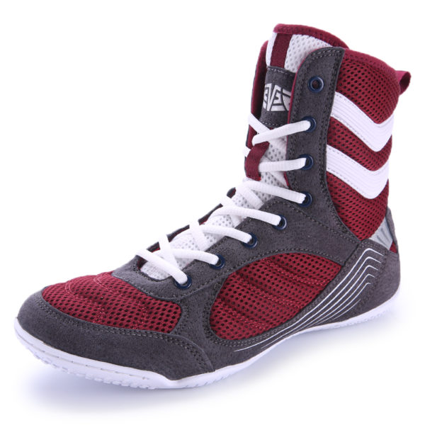 Chaussures montantes de boxe pour hommes Chaussure de boxe Chaussures art martiaux Couleur: Rouge Taille: 38