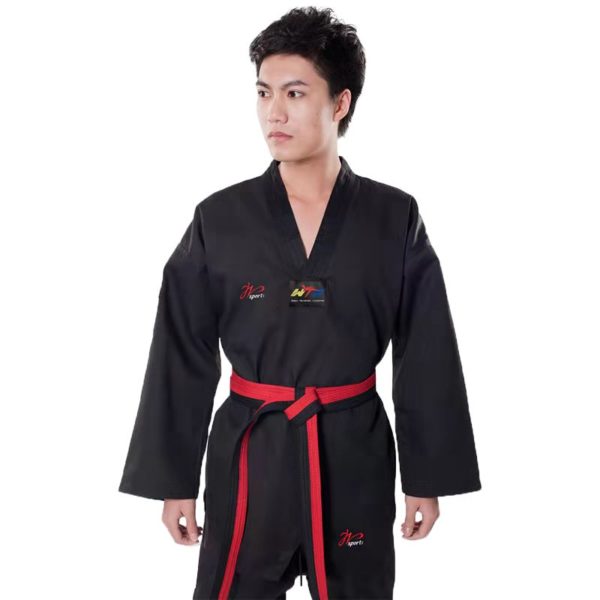 Uniforme de Taekwondo Dobok noir Tenue art martiaux Tenue taekwondo a7796c561c033735a2eb6c: Noir