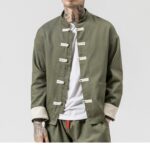 Veste style japonais pour homme Tenue arts martiaux a7796c561c033735a2eb6c: Gris|Kaki|Noir|Rouge