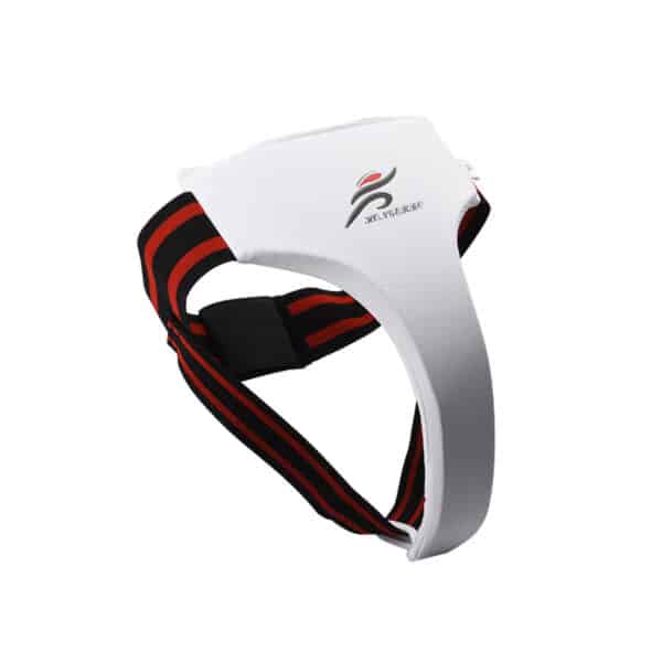 Equipement de protection d'entrejambe de couleur blanche avec ceinture noir et rouge pour Taekwondo pour femmes