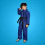 Uniforme bleu de judo épais en coton pour adultes et enfants