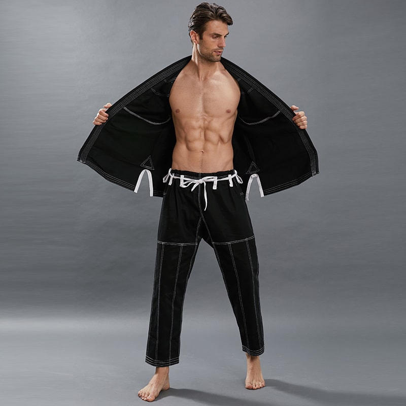 Kimono de judo noir résistant pour hommes et femmes