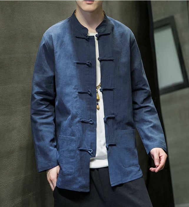 BOZEVON Veste Tang Chinoise Homme/Femme – Manteau Arts Martiaux Kung Fu Manches Longues, Style Traditionnel Élégant
