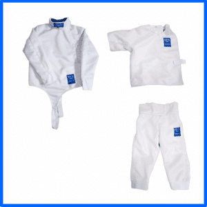 Tenue escrime comprenant trois parties pour adulte. Tenue blanche en trois parties pour escrime
