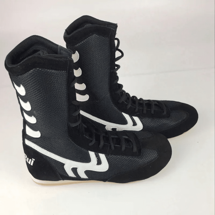 Paire de Chaussures de Boxe Montantes et Respirantes en Coton