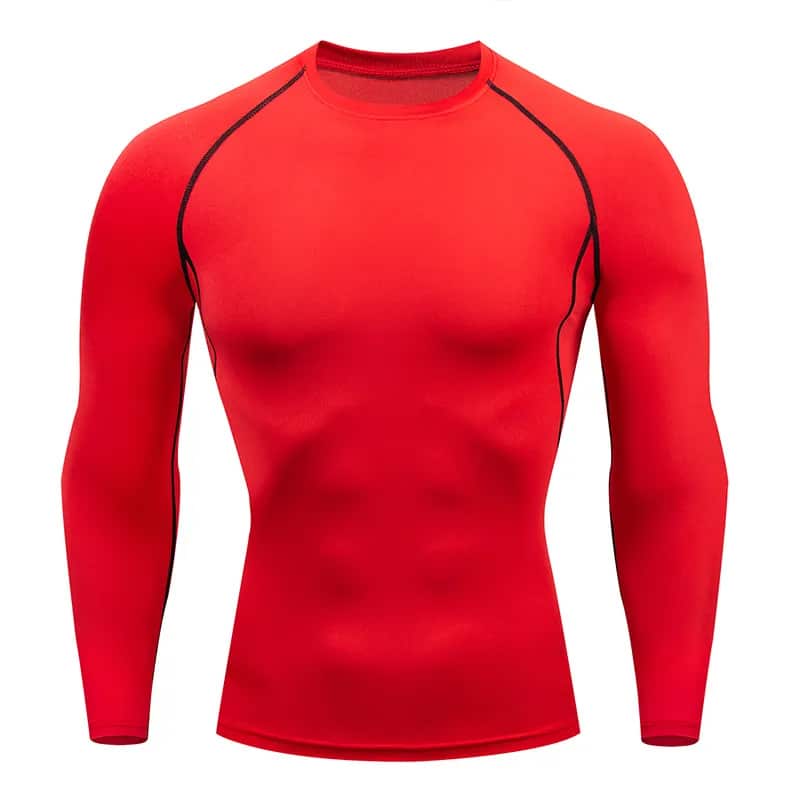 T Shirt de Sport Respirant et Élastique à Manches Longues