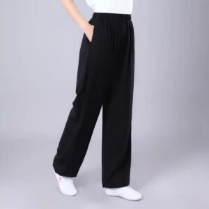 Pantalon Fluide Tai Chi Femme Large en Coton 2